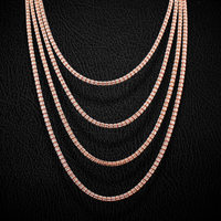 Real 10K Rose Gold 3.2mm Ice Chain