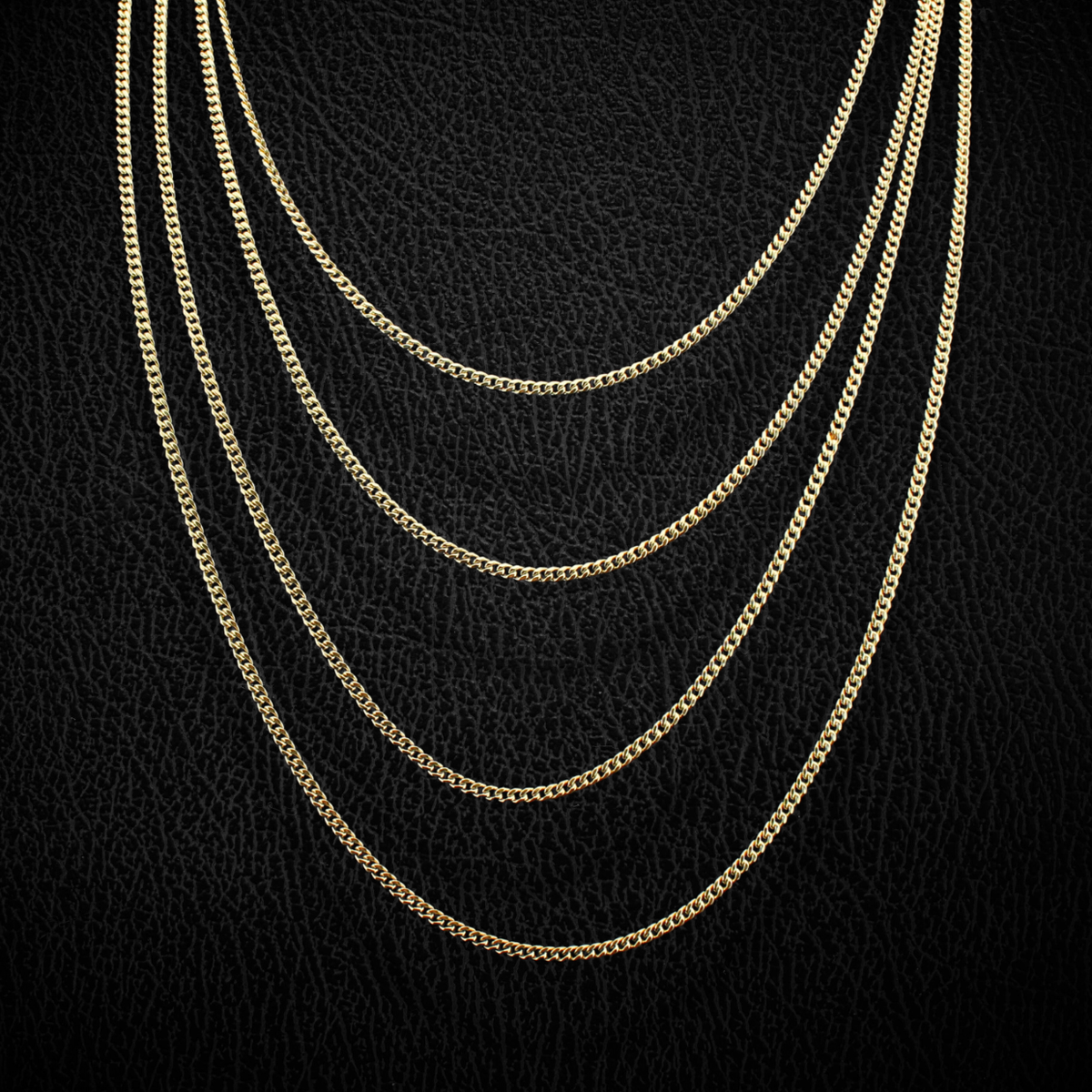 Cadena Cubana de Oro de 14K de 2 mm Real