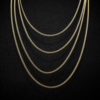 Cadena Cubana de Oro de 14K de 2 mm Real