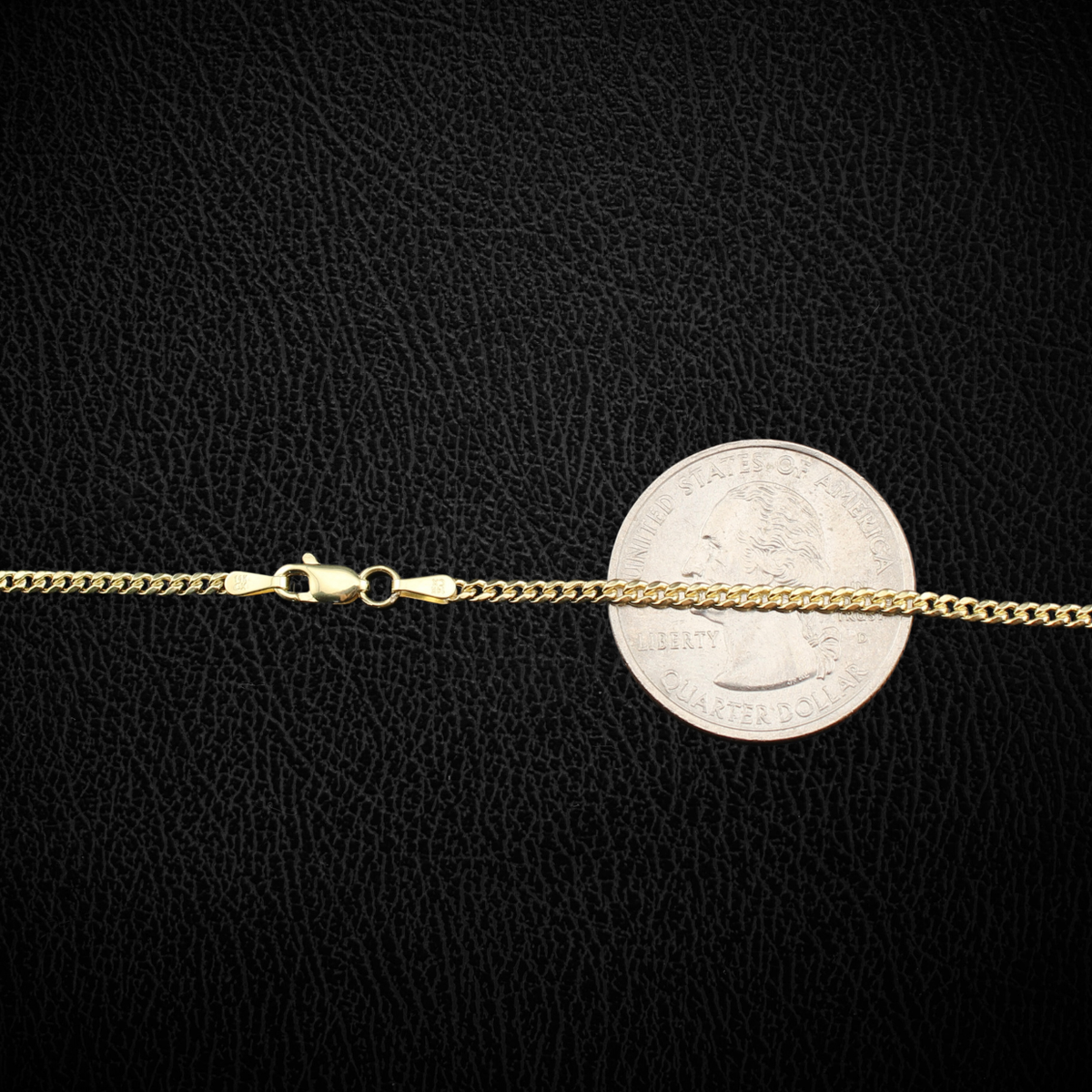 Cadena Cubana de Oro de 14K de 2 mm Real