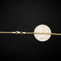 Cadena Cubana de Oro de 14K de 2 mm Real