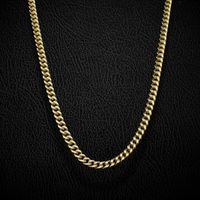 Cadena Cubana de Oro de 10K auténtico y de 5.5mm