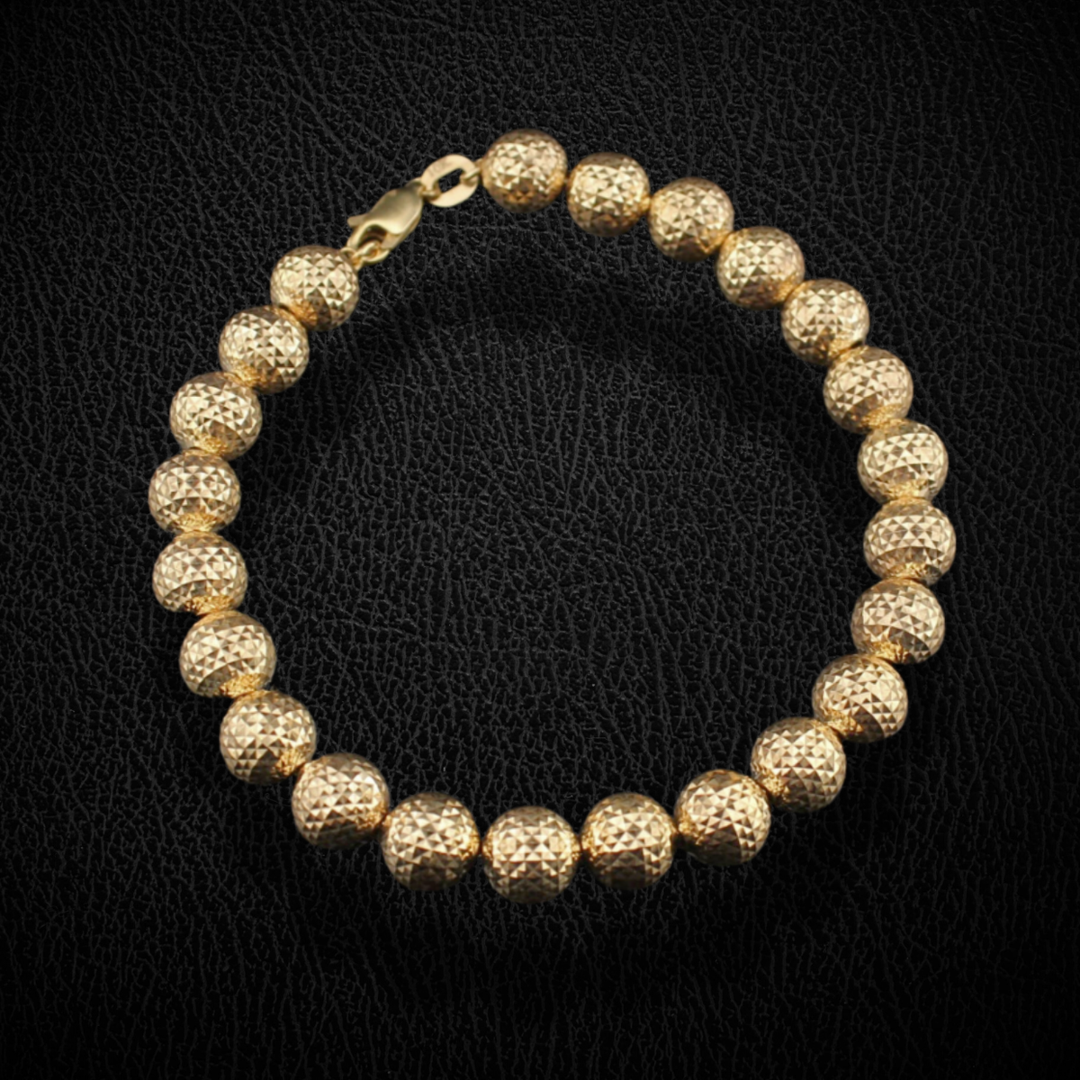 Real 10K Gold Beaded Ball Bracelet