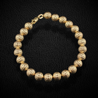 Real 10K Gold Beaded Ball Bracelet