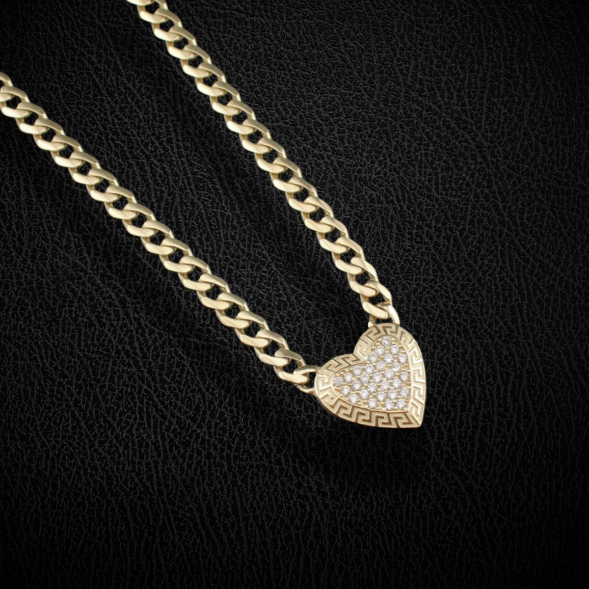 Collar de cadena de oro cubana de 10K auténtico