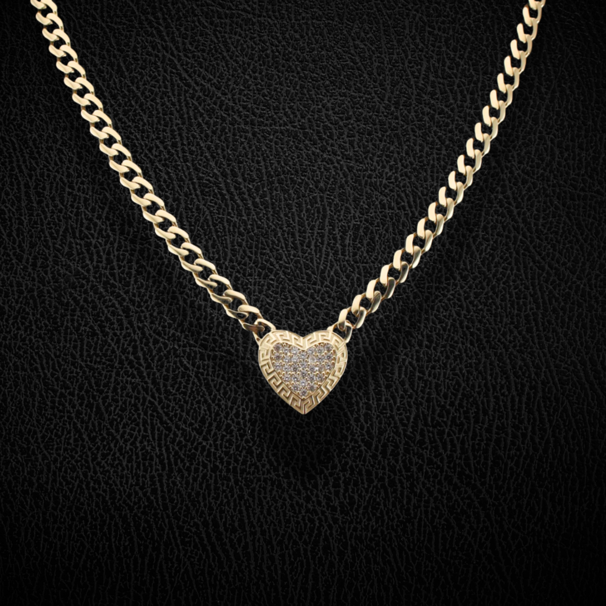 Collar de cadena de oro cubana de 10K auténtico