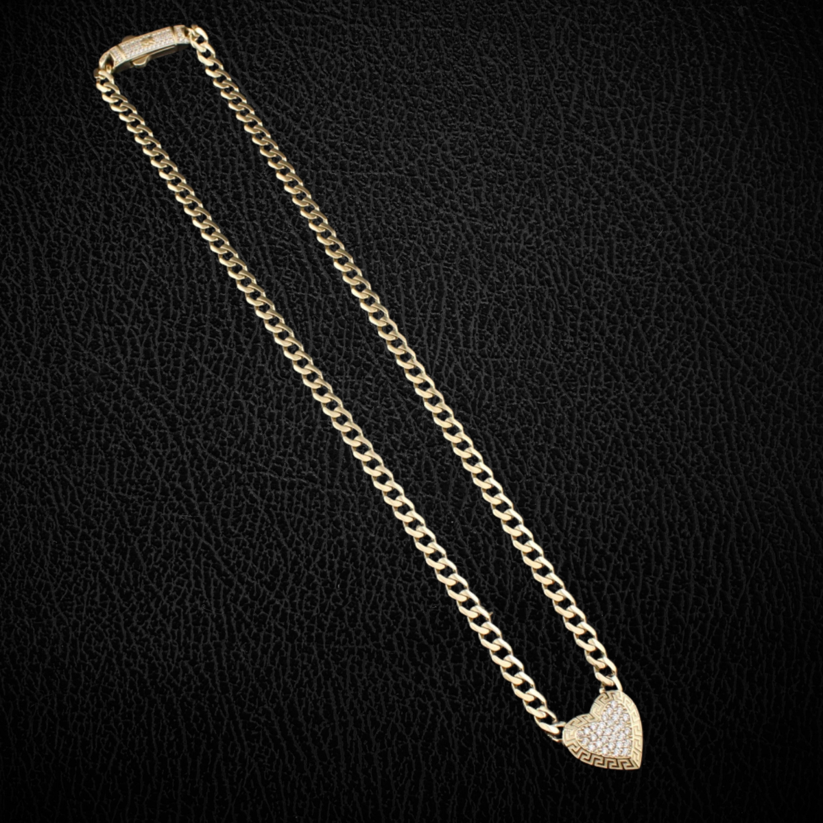 Collar de cadena de oro cubana de 10K auténtico