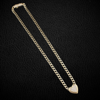 Collar de cadena de oro cubana de 10K auténtico