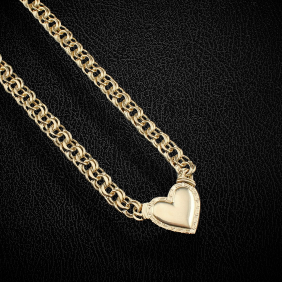 Real 10K Gold Chino Heart Necklace