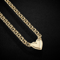 Real 10K Gold Chino Heart Necklace