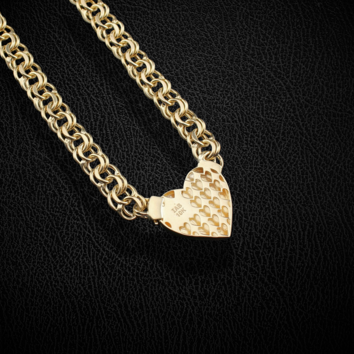 Real 10K Gold Chino Heart Necklace
