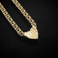Real 10K Gold Chino Heart Necklace