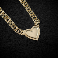 Real 10K Gold Chino Heart Necklace