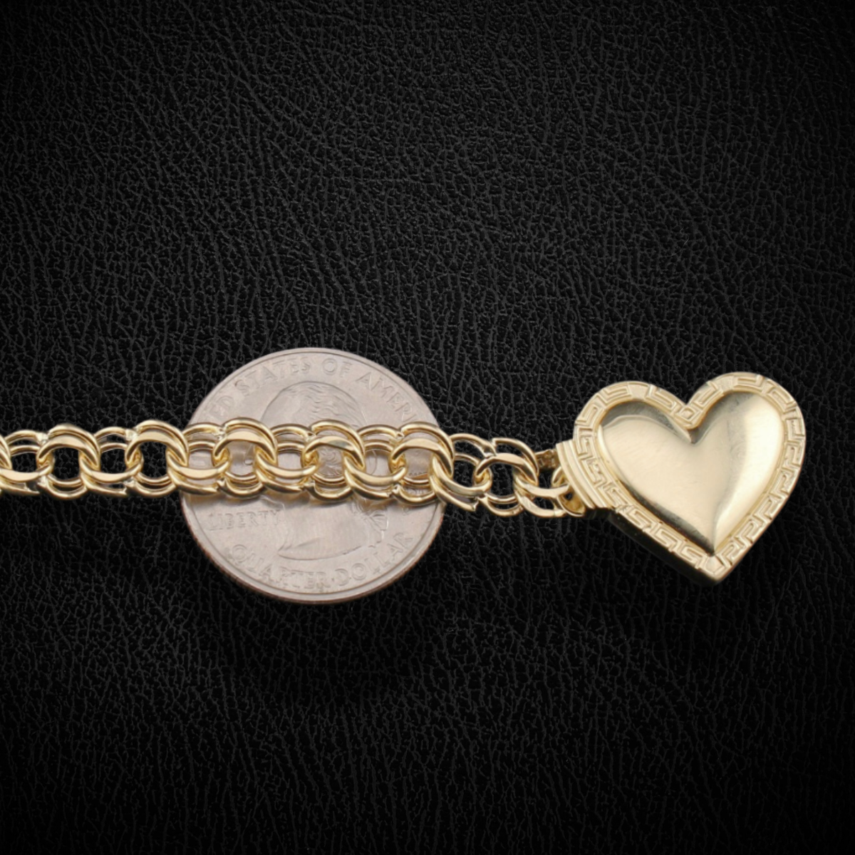 Real 10K Gold Chino Heart Bracelet