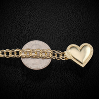 Real 10K Gold Chino Heart Bracelet
