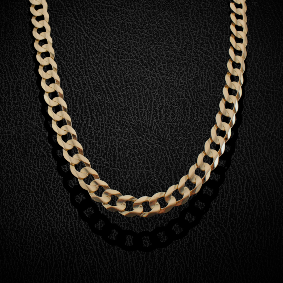 Cadena cubana de oro de 10K real