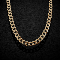 Cadena cubana de oro de 10K real