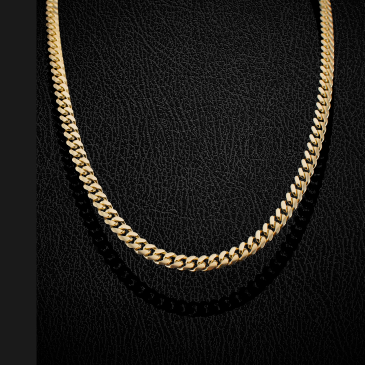 Cadena cubana Miami de oro de 10K real