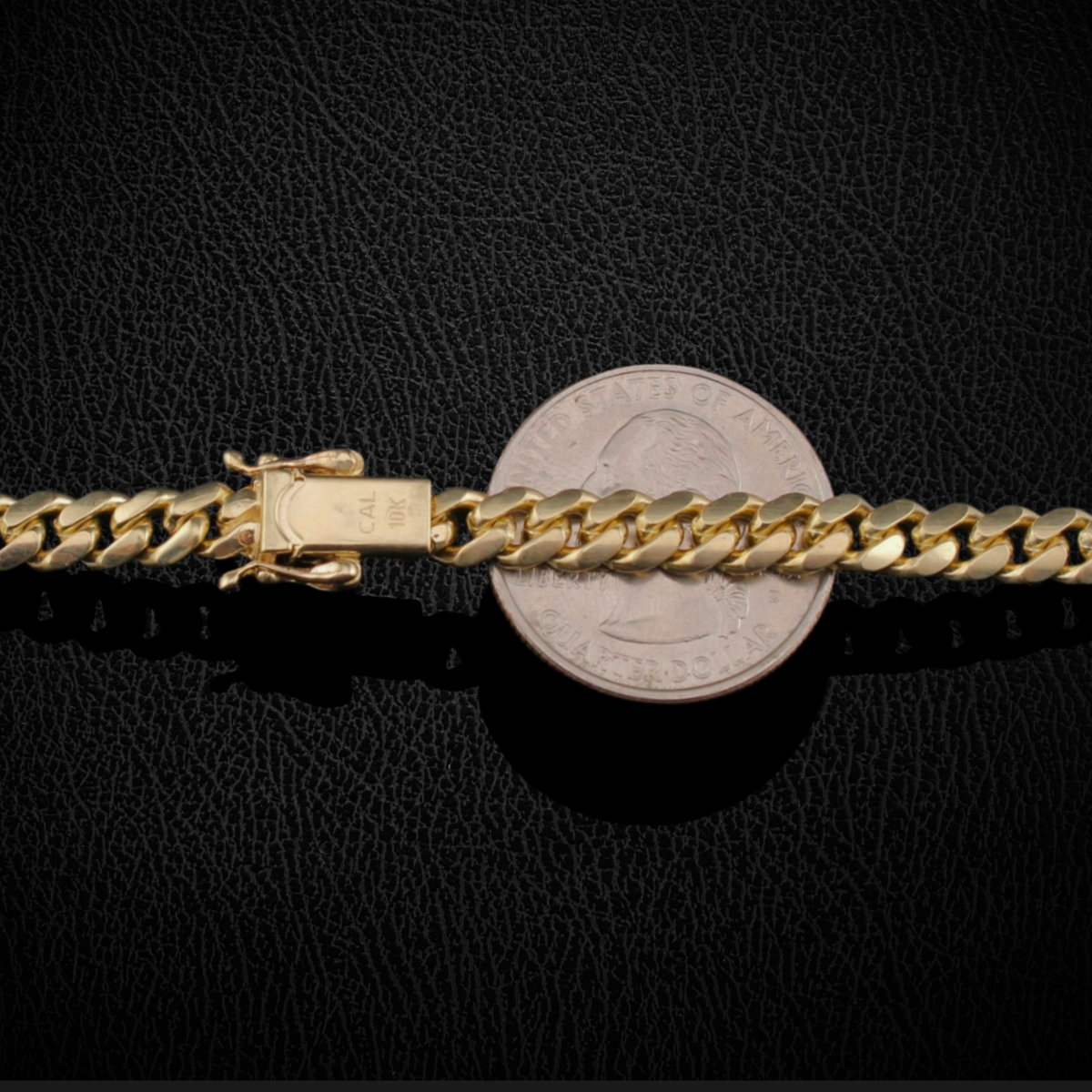 Cadena cubana Miami de oro de 10K real