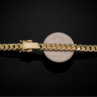 Cadena cubana Miami de oro de 10K real