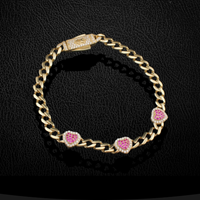 Pulsera de corazón de oro de 10K real