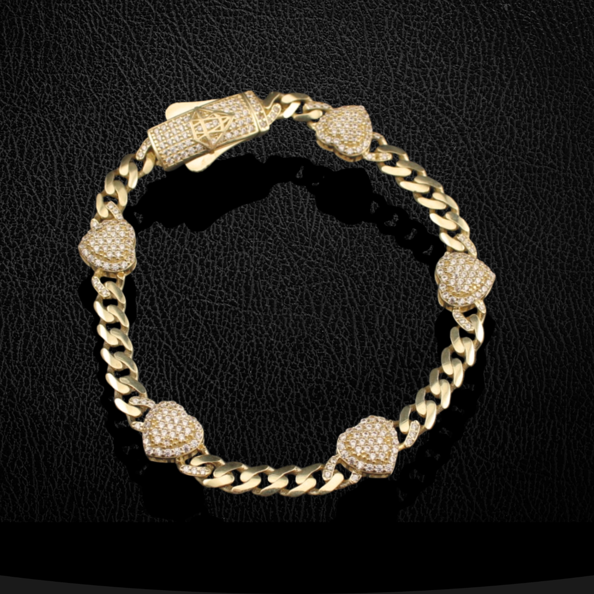 Real 10K Gold Heart Bracelet