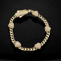 Real 10K Gold Heart Bracelet