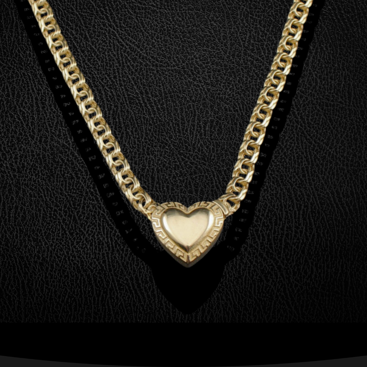 Real 10K Gold Chino Heart Necklace