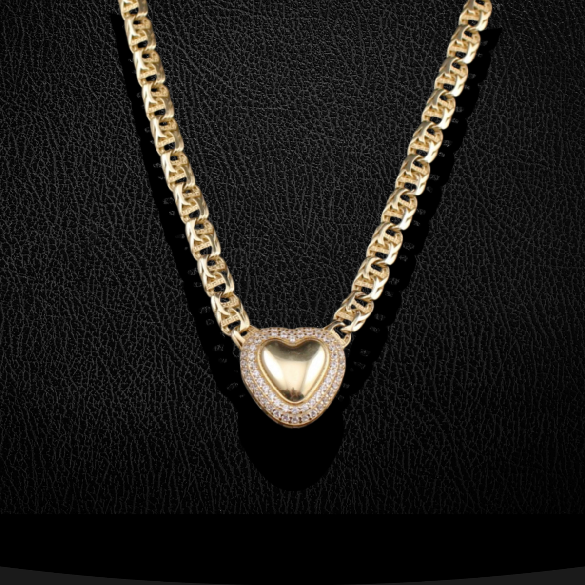 Real 10K Gold Chino Heart Necklace