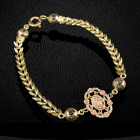 Real 10K Gold Virgin Mary Bracelet
