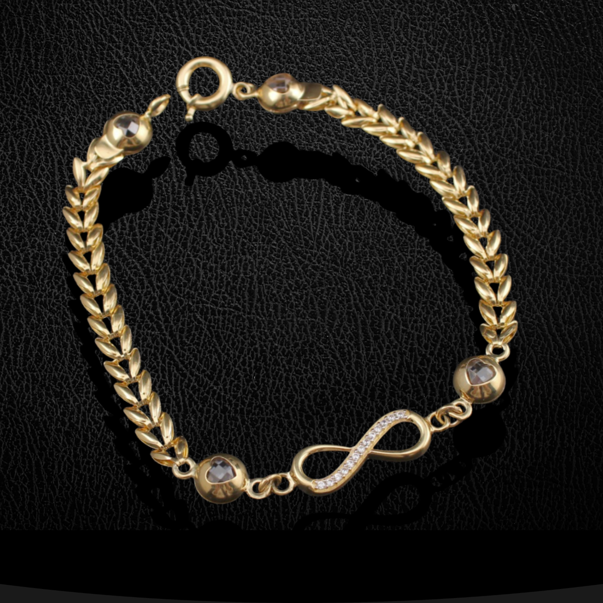 Pulsera de oro de 10K con símbolo de infinito