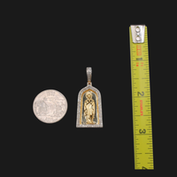 Colgante de la Virgen María con Diamantes y Oro de 10K auténtico