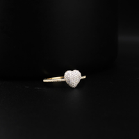 Anillo de Corazón de Diamantes de Oro de 10K auténtico