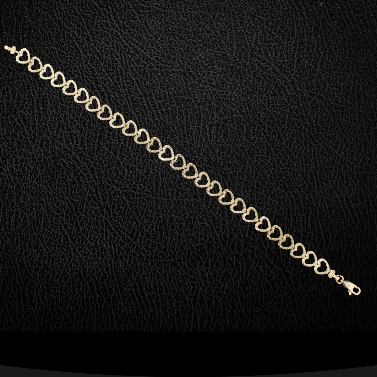 Real 10K Gold Heart Nugget Bracelet
