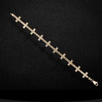 Real 10K Gold Cross Nugget Bracelet