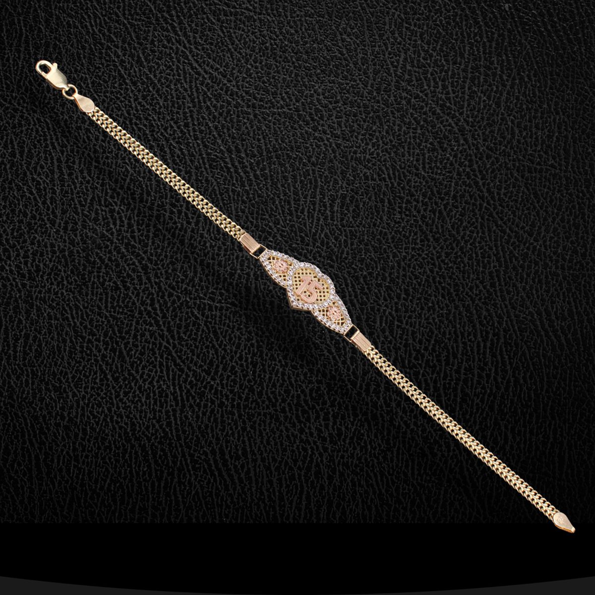 Pulsera de Quinceañera de Oro Real de 14K