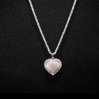 Colgante y cadena de corazón con diamante de oro de 10K real