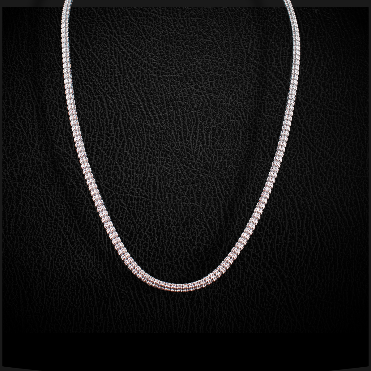 Real 10K White Gold Ice Chain
