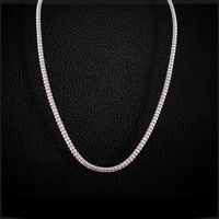 Real 10K White Gold Ice Chain