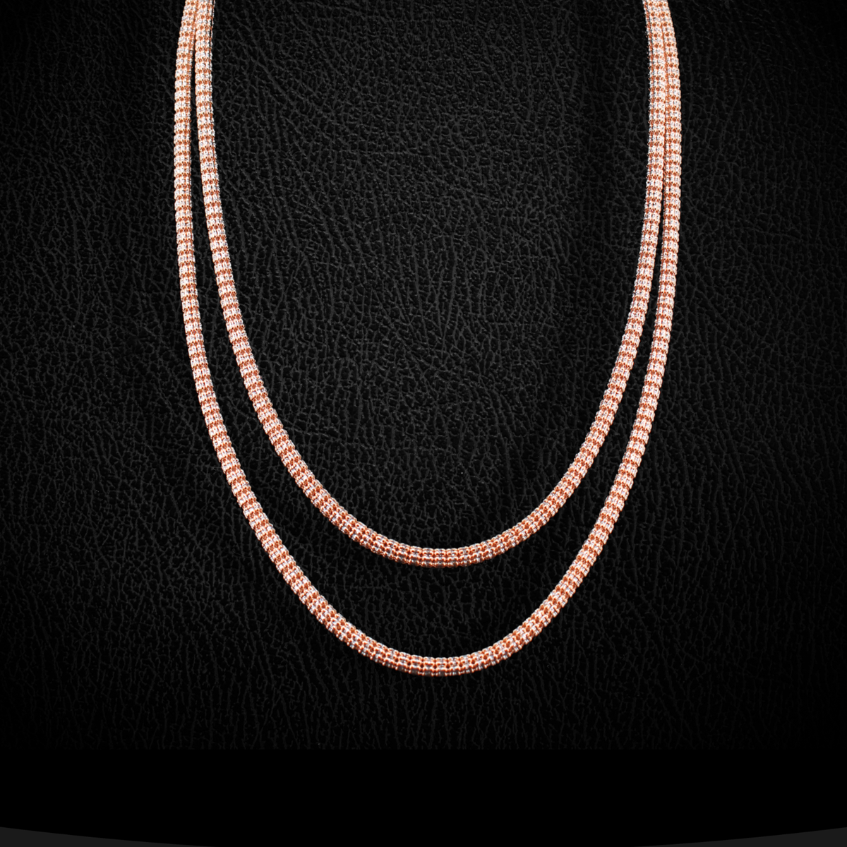Cadena de oro rosa de 10K auténtico