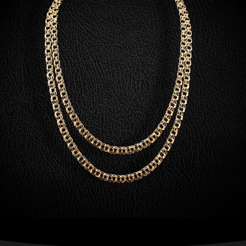 Cadena china de oro macizo de 14 quilates