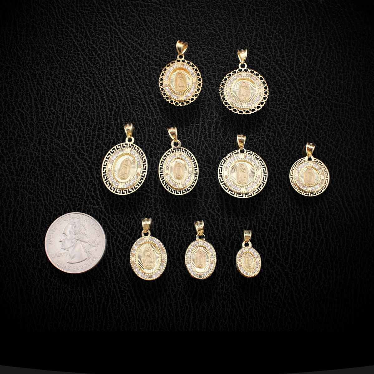 Real 10K Gold Virgin Mary Pendants