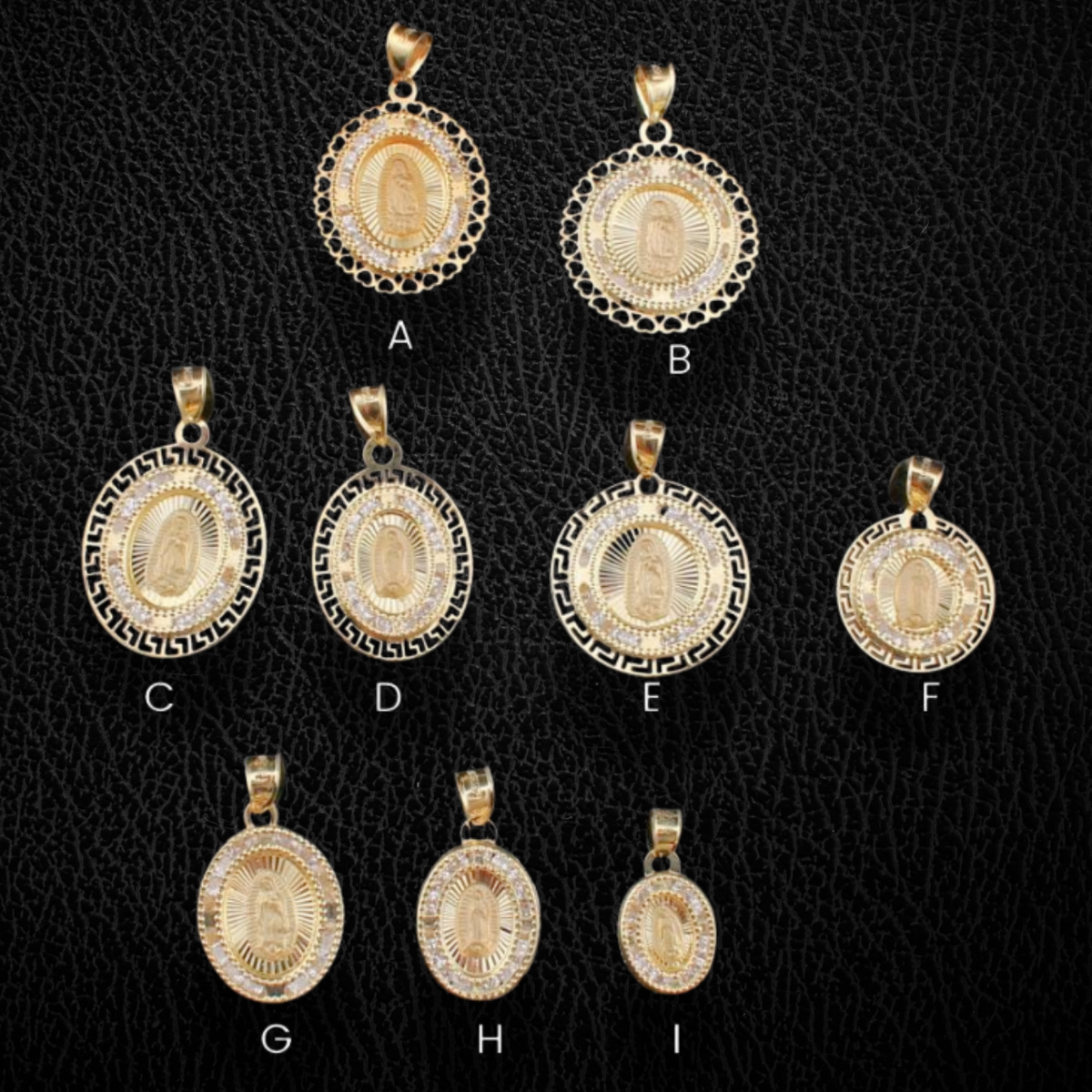 Real 10K Gold Virgin Mary Pendants