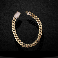 Pulsera de oro de 10K auténtico estilo cubano de Miami