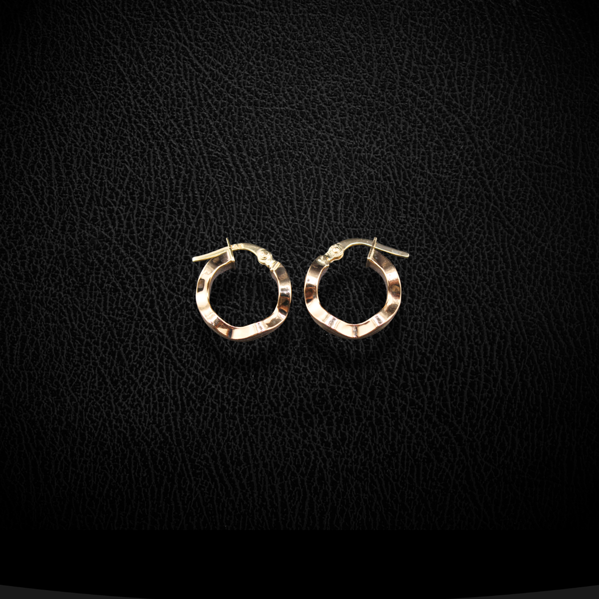 Real 14K Gold Wavy Hoops