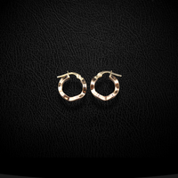 Real 14K Gold Wavy Hoops
