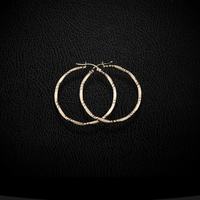 Real 14K Gold Diamond Cut Curl Hoops