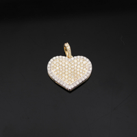 Real 10K Gold Diamond Heart Pendant 0.48 CTW