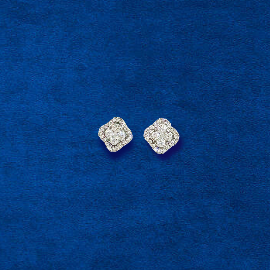 10K Diamond Clover Studs