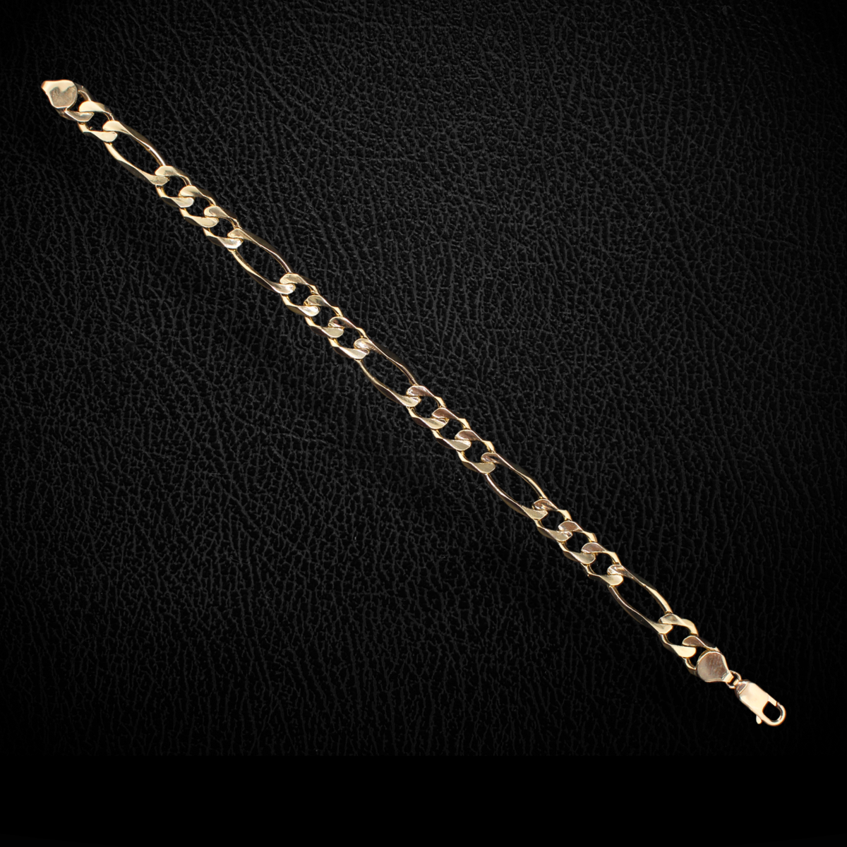 Pulsera de eslabones Figaro de oro de 10K real
